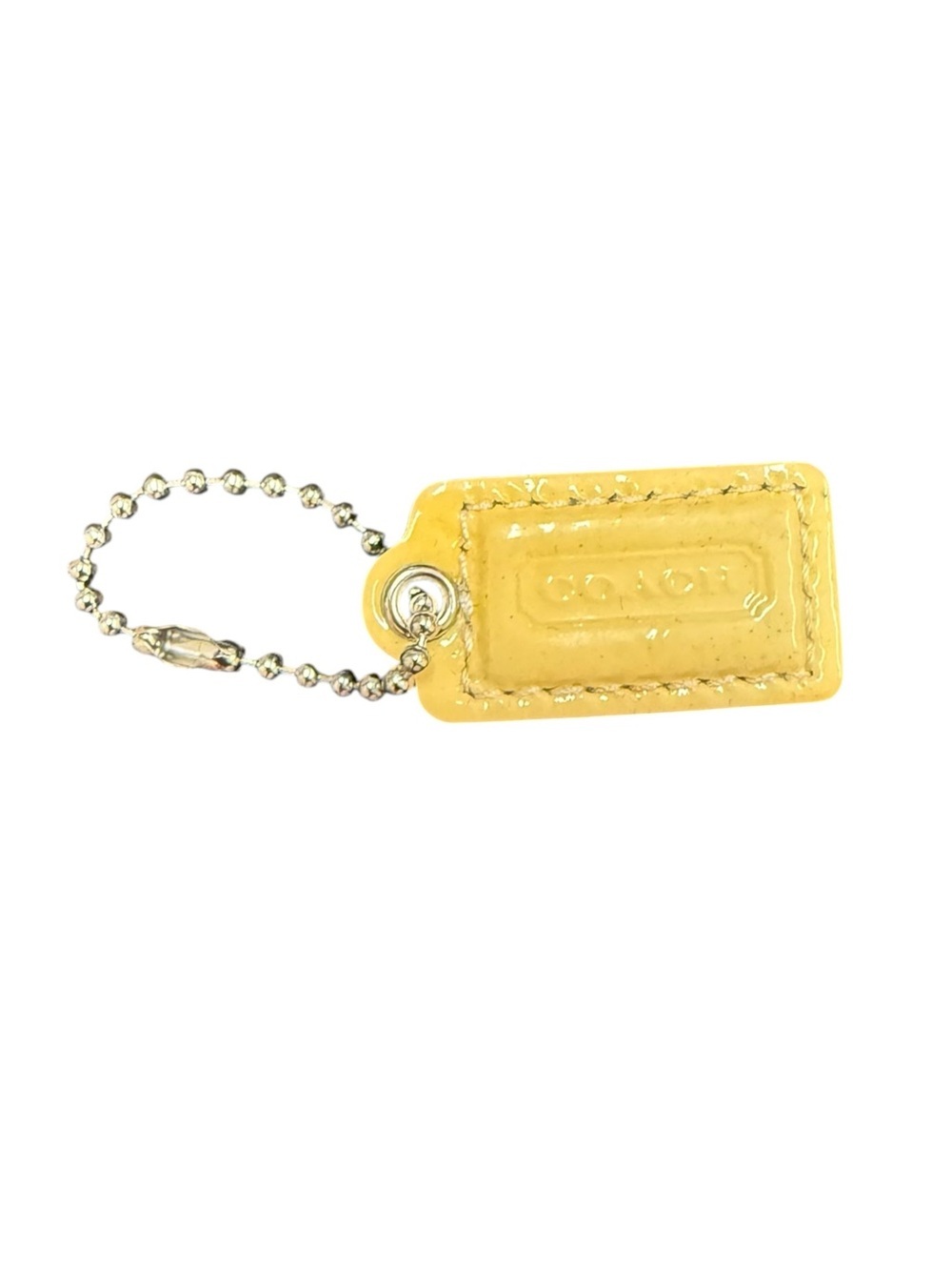 Coach Yellow Patent Leather Purse Charm Tag